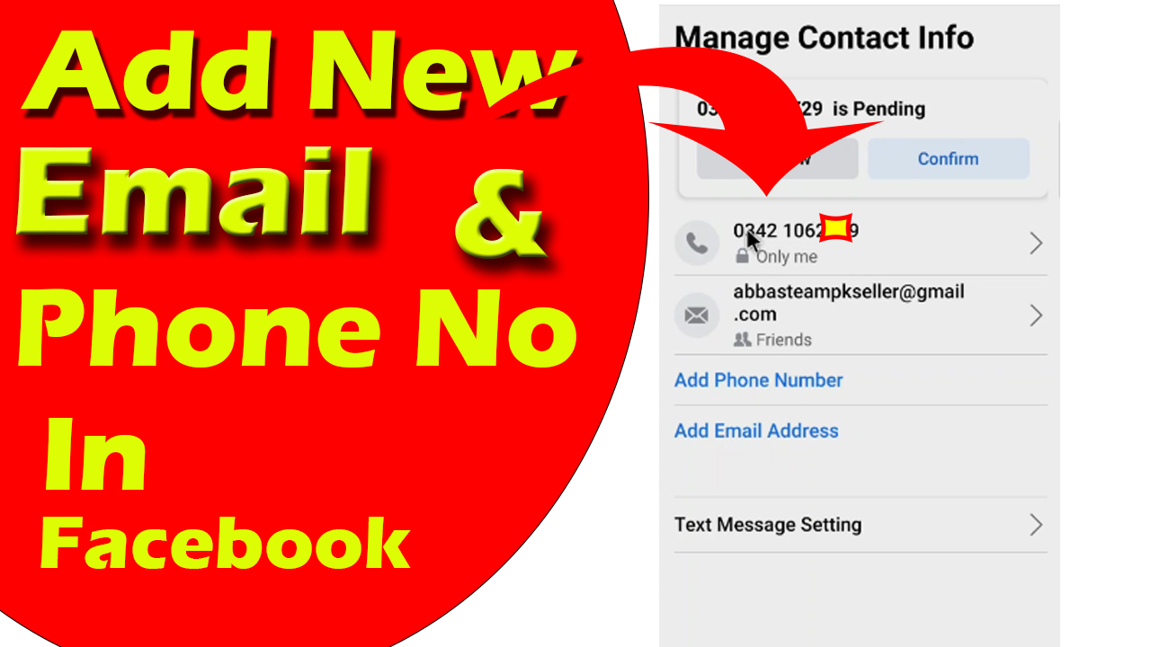 Add Email And Phone Number In Facebook