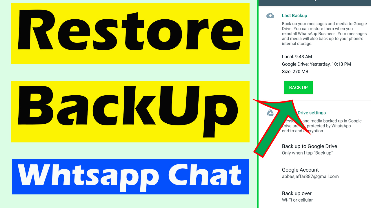 Create Backup and Restore whatsapp data